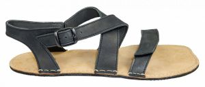 Barefoot kožené sandále černé BF B107 -60V