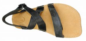 Barefoot kožené sandále černé BF B107 -60V shora