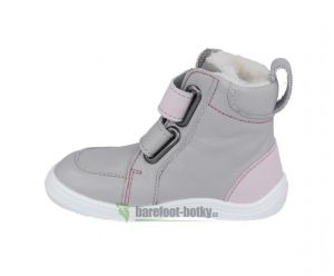 Baby bare shoes Febo Grey/pink bok